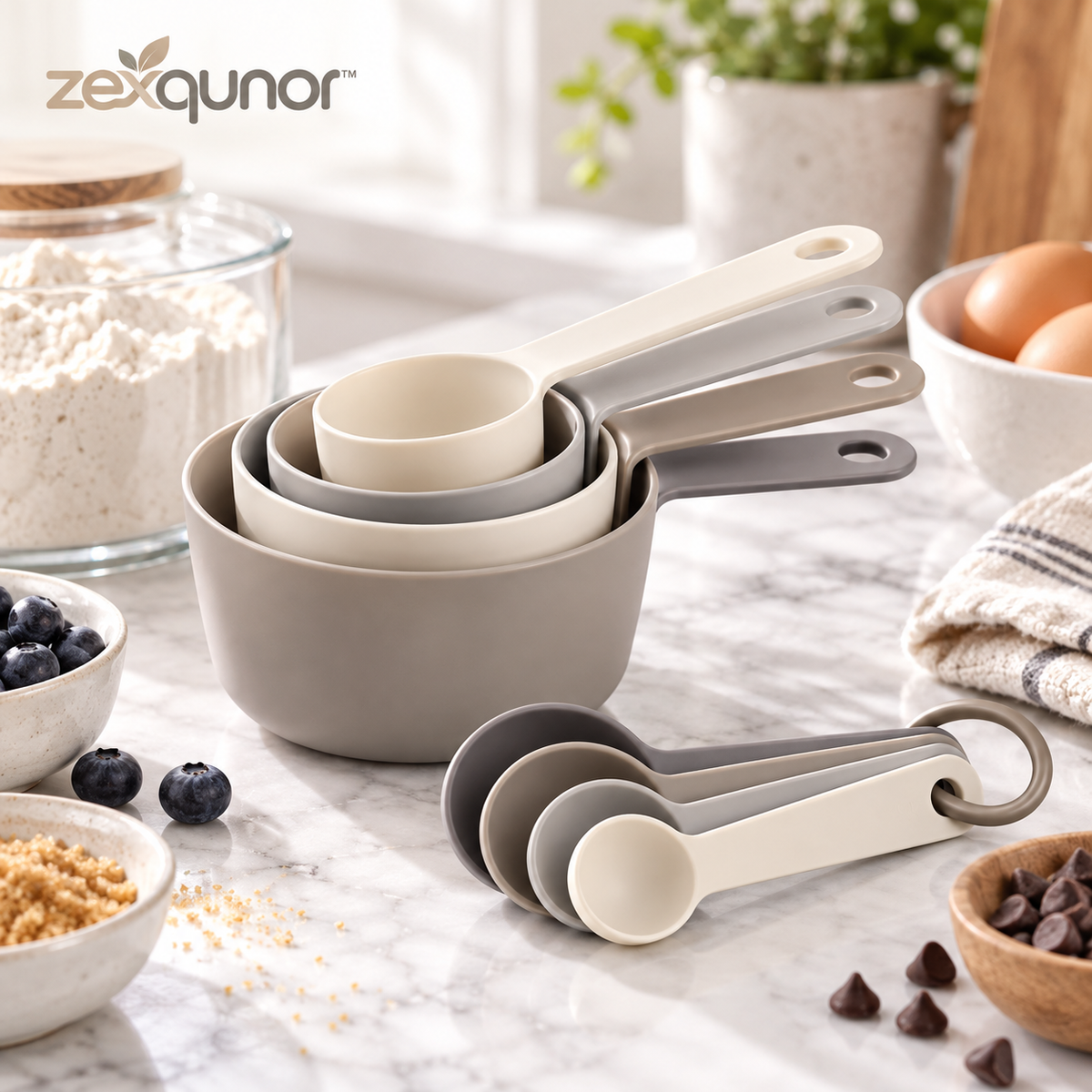 zexqunor™ Neutral Measuring Cup & Spoon Set