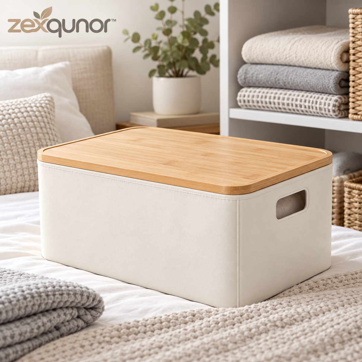 zexqunor™ Bamboo Lid Storage Box