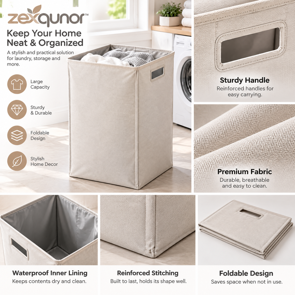 zexqunor™ Foldable Fabric Laundry Storage Basket