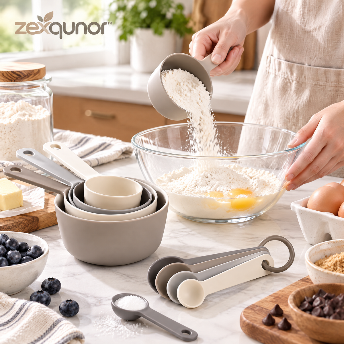 zexqunor™ Neutral Measuring Cup & Spoon Set