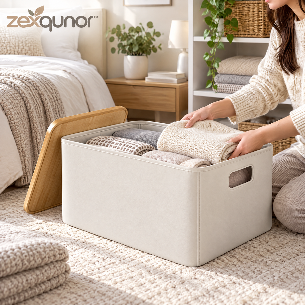 zexqunor™ Bamboo Lid Storage Box