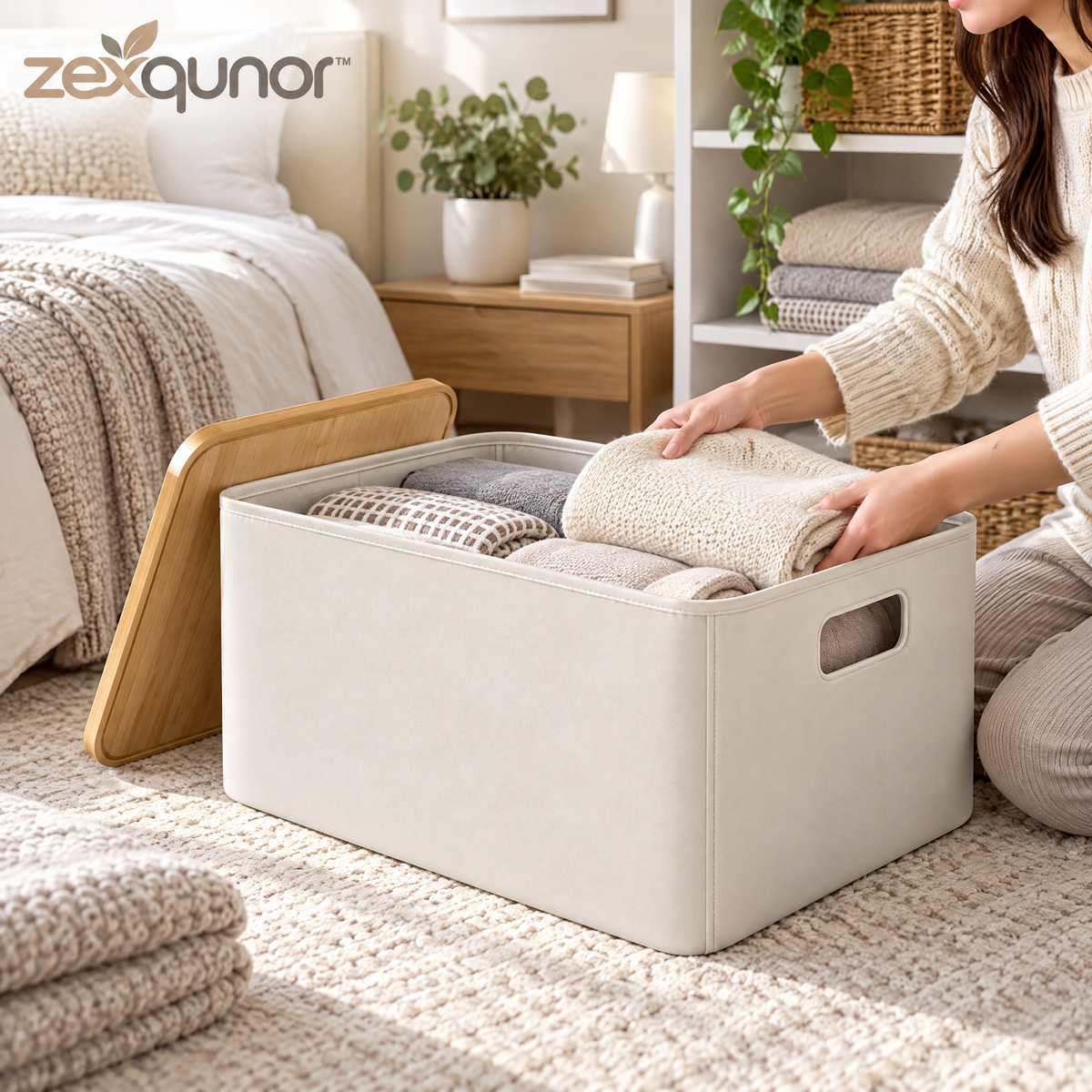 zexqunor™ Bamboo Lid Storage Box
