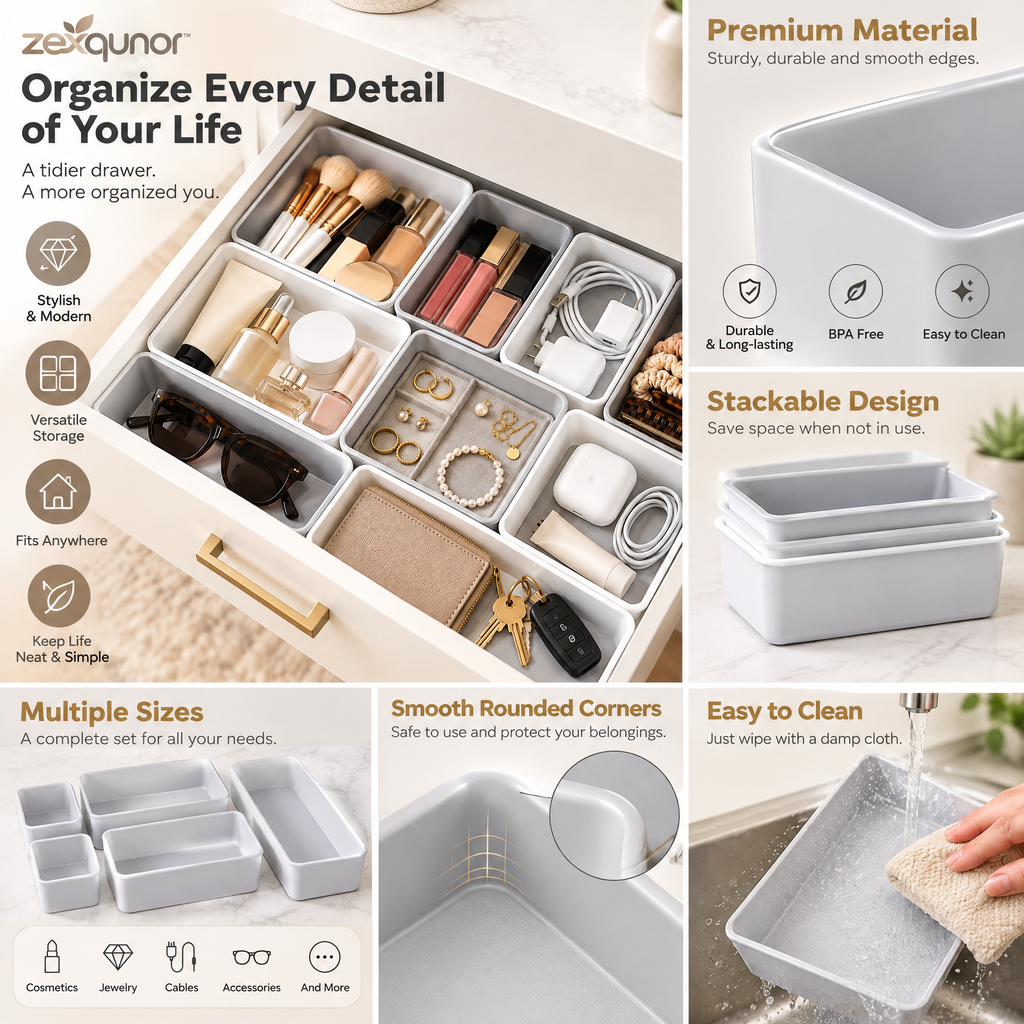 zexqunor™ Modular Drawer Organizer Set